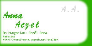 anna aczel business card