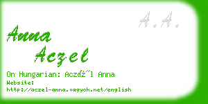 anna aczel business card